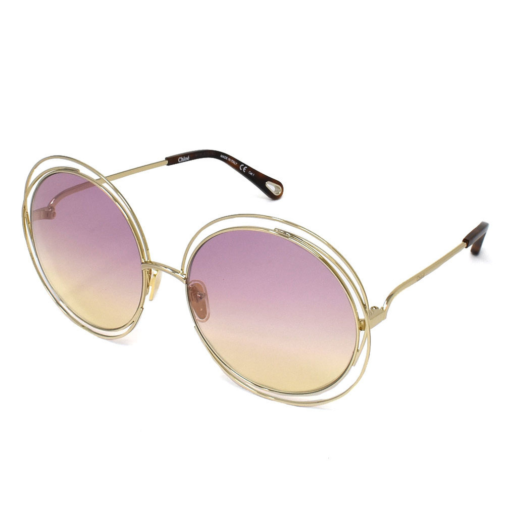 Chloe Sunglasses Carlina Mauve Pink Purple Yellow Gold Brown